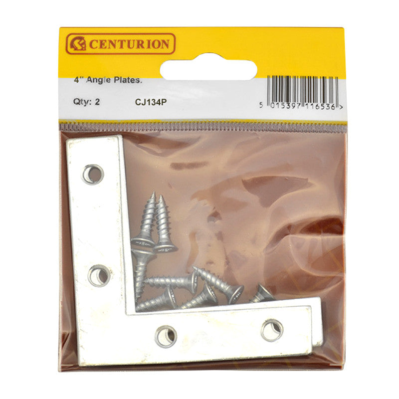 Centurion - Angle Plates, 100mm, Zinc Plated 2PK
