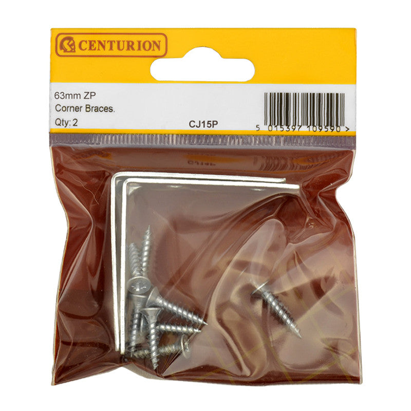 Centurion - 63mm ZP Corner Brace (Pack of 2)