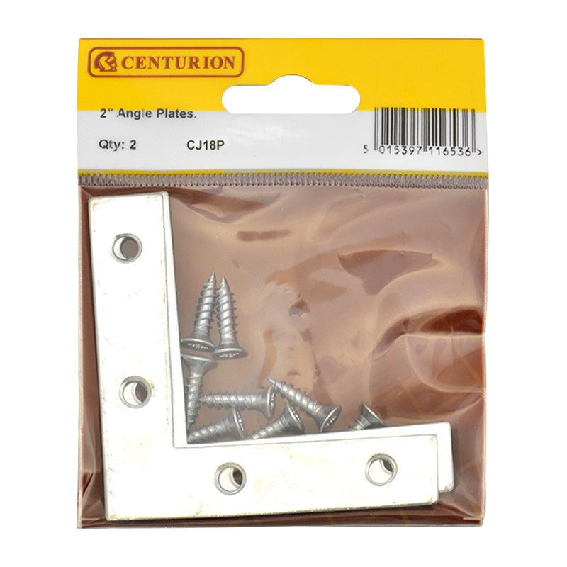 Centurion - 50mm ZP Angle Plate (Pack of 2)