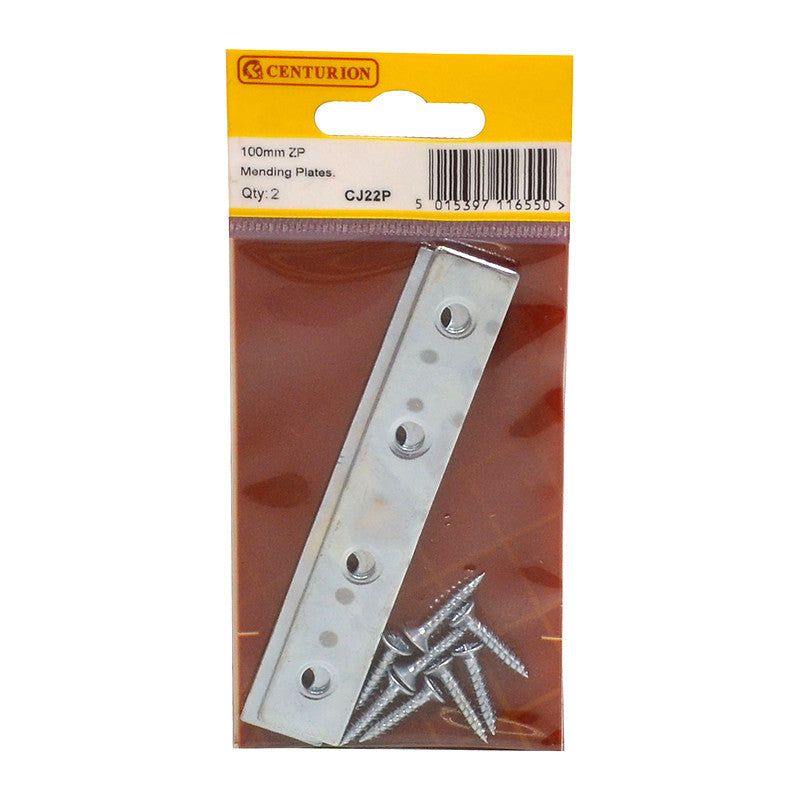 Centurion - Mending Plates, 100mm, Zinc Plated pack of 2