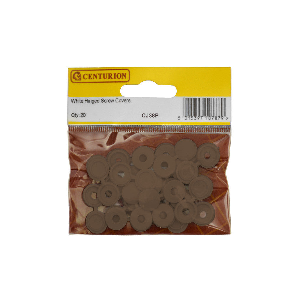 Centurion Brown Hinged Screw Covers (Pack of 20)