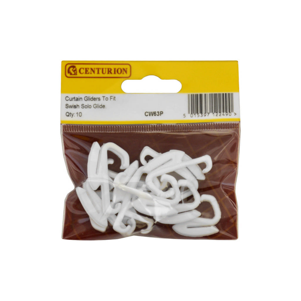 centurion Swish Solo Glide Curtain Gliders, White 10pack