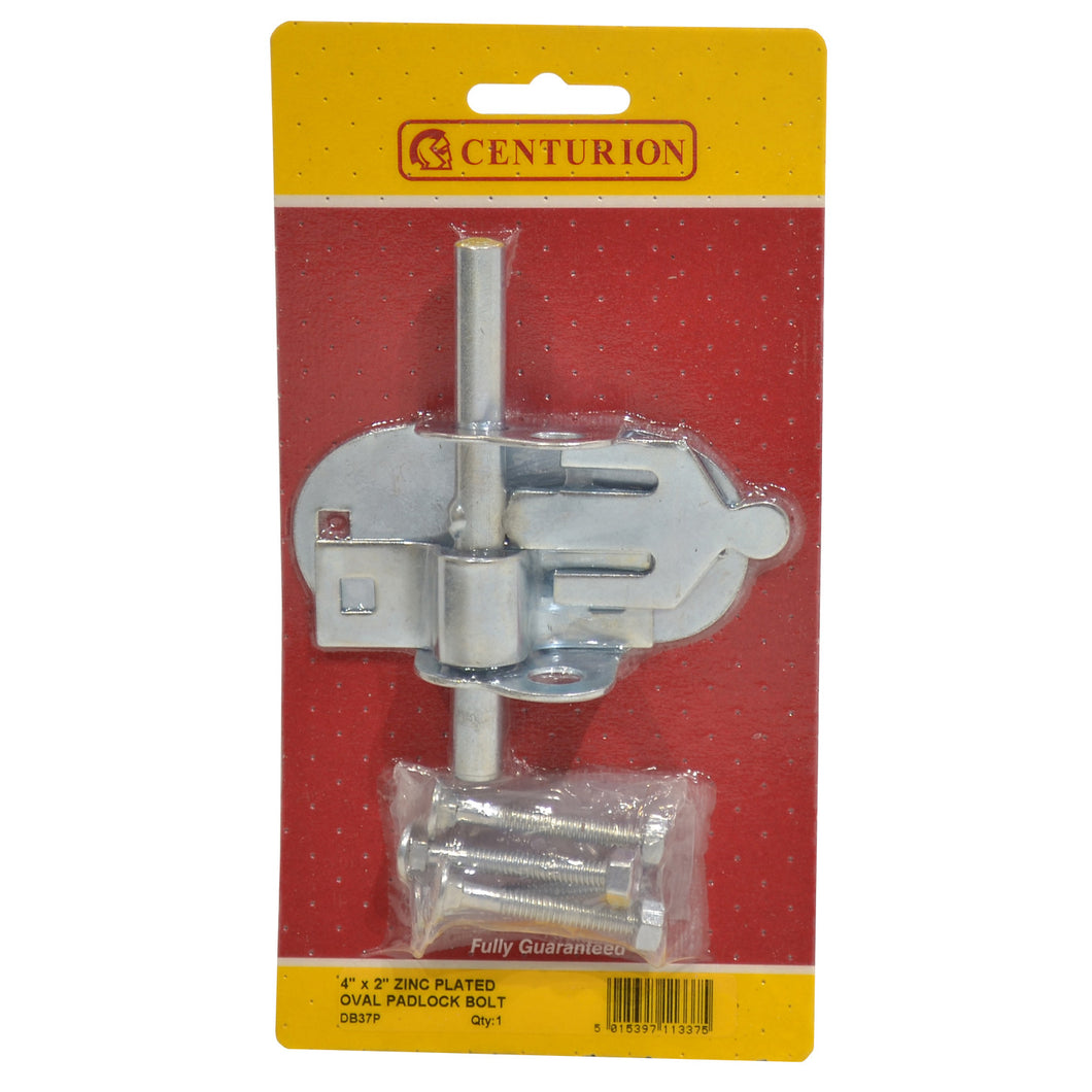 Centurion - Oval Padlock Bolt, Zinc Plated