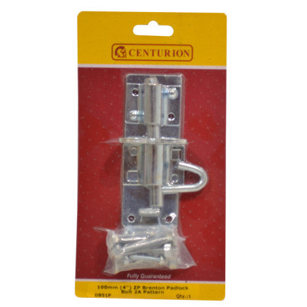 Centurion - 100mm Zinc Plated Medium Brenton Bolt