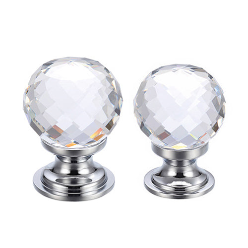 Centurion - Clear Glass Faceted Cupboard Dorr Knobs - HK343P