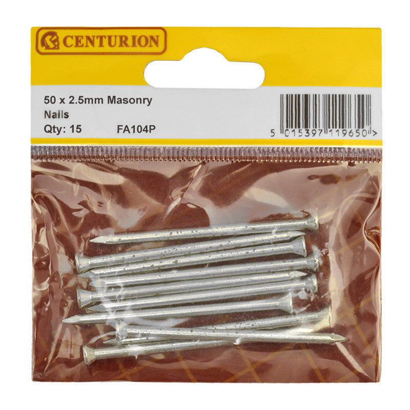 Centurion 50mm Masonry Nails (Pack of 15)