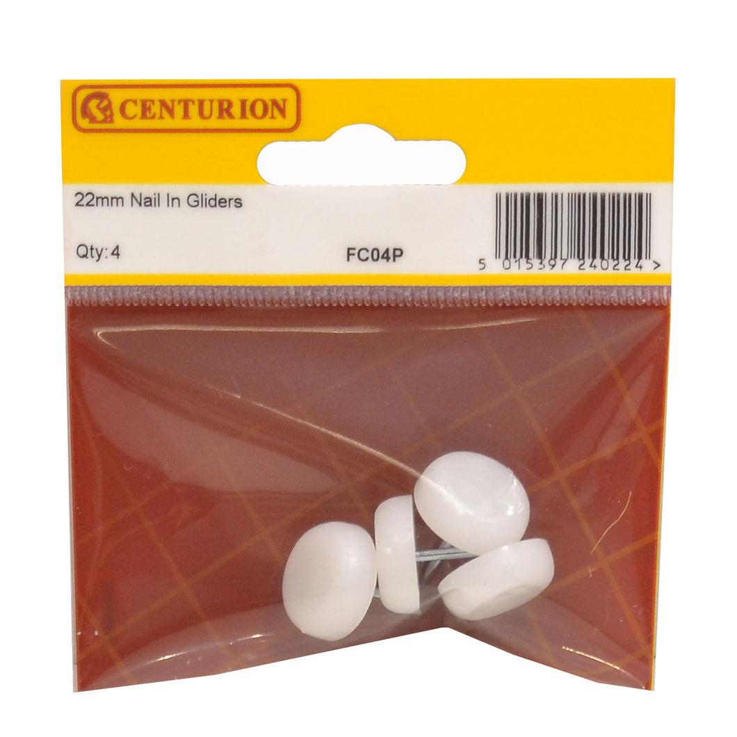 Centurion Nail In Glides, 22mm, White 5 pk
