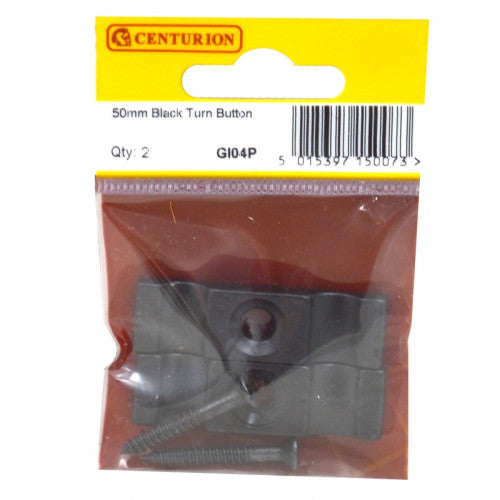 Centurion 50mm Black Turn Buttons - Pack of 2 - GI04P