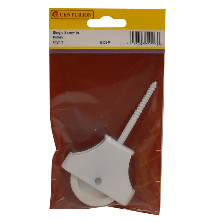 Centurion - Cast-Iron Screw-In Pulley, Single, White, 45mm
