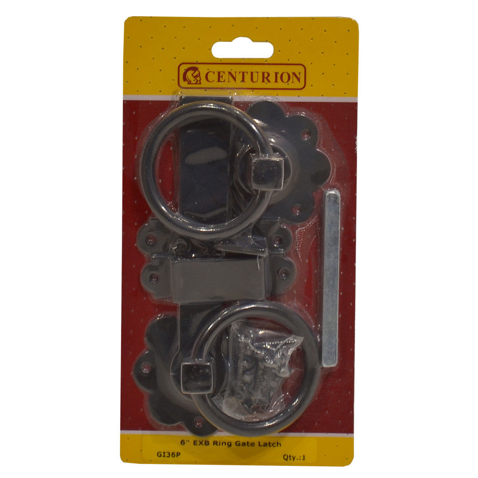 Centurion - Ring Gate Latch, Epoxy Black, 6inch – HeadcornHardware