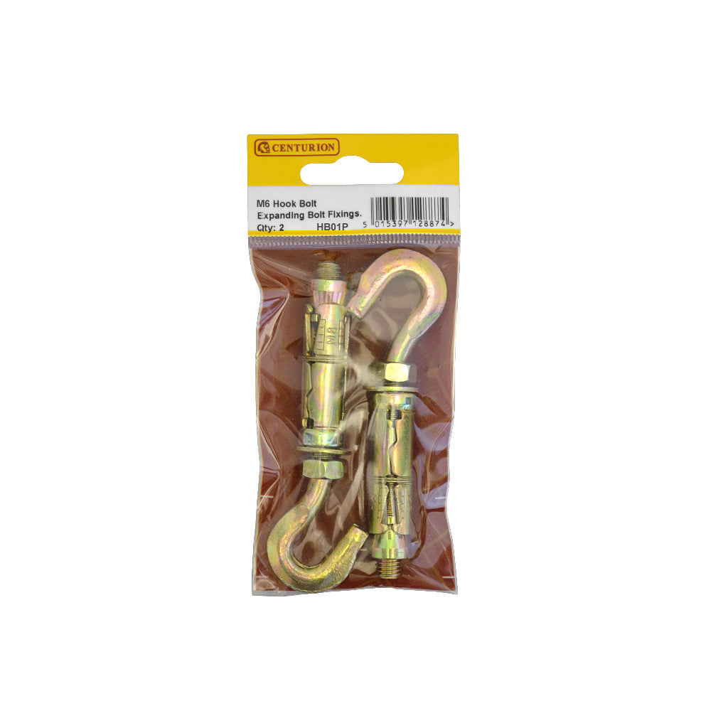 Centurion Hook Bolt Expanding Bolt Fixings M6 2PK