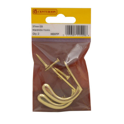 Centurion - 37mm EB Die Cast Wardrobe Hooks - HE07P