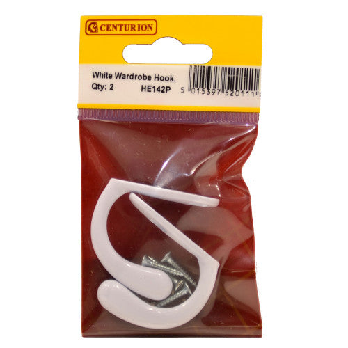 Centurion - White Wardrobe Hooks -HE142P