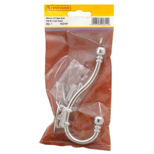 Centurion 130mm CP Ball End Hat & Coat Hook - HE219P
