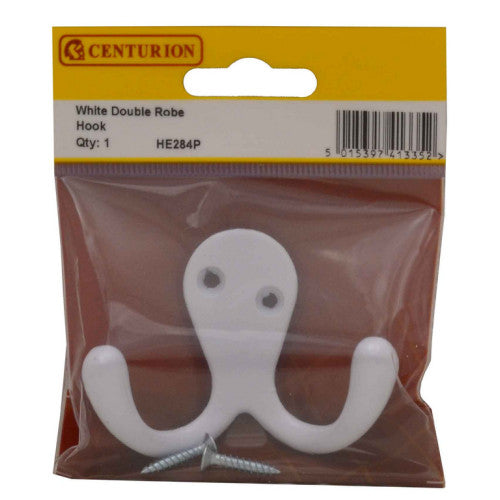 Centurion - White Double Robe Hook - HE284P