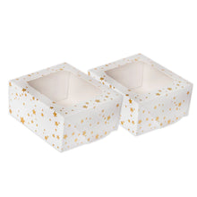 Load image into Gallery viewer, Anniversary House Treat Boxes - Pack of 2 Square Boxes with Windows
