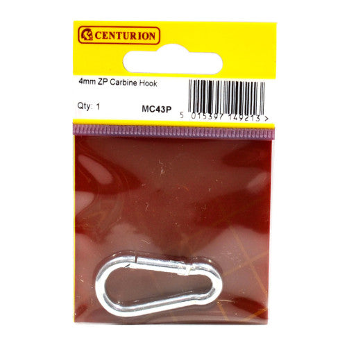 Centurion - 4mm Zinc Plated Carbine Hook - MC43P