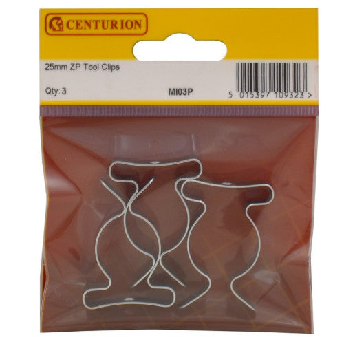 Centurion - 25mm Zinc Plated Tool Clip - Pack of 3 - MI03P