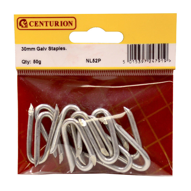 Centurion - 30mm Galvanised staples 50g