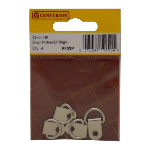 Centurion - 25mm Nickel Plated Small Picture D Rings - PF33P - PF33P