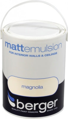 Berger5 Matt Emulsion for Interior Walls & Ceilings - Magnolia 5L