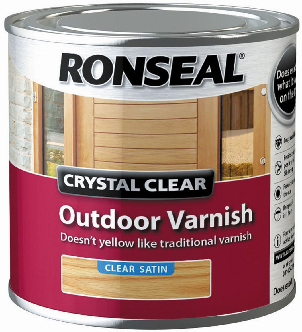 Ronseal Crystal Clear Outdoor Varnish Satin 250ml