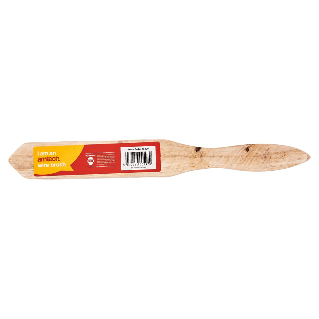 Amtech - 4 Row Wire Brush with Wooden Handle