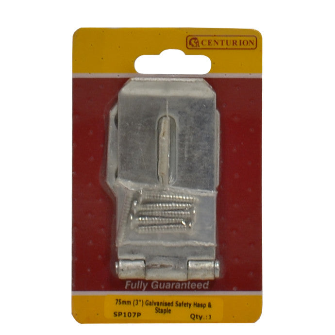Centurion - Safety Hasp and Staples, Zinc Plated, 75mm