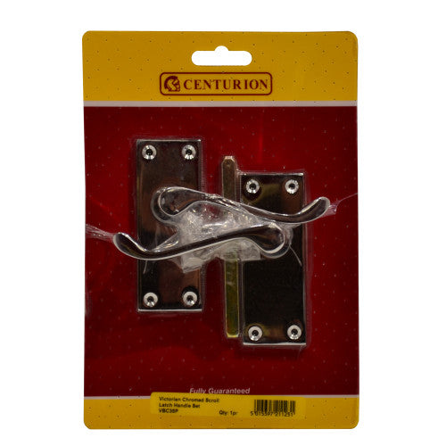 Centurion - Scroll Chromed Lever Latch Door Handle Set