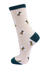 Load image into Gallery viewer, Women's Bamboo Socks - Cream, Bee
