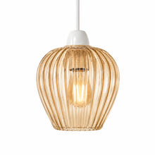 Load image into Gallery viewer, Ribbed Glass Pendant Shade E27 Easy Fit Lampshade ~6860: Style 1
