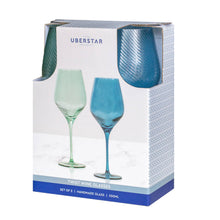 Load image into Gallery viewer, Twist Coloured Wine Glasses - Set of 2 Blue/Green
