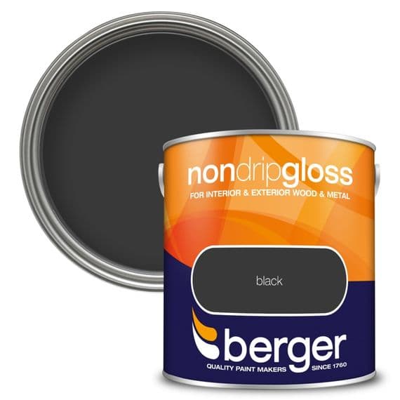 Berger Black Non Drip Gloss for Interior & Exterior Wood & Metal 2.5L