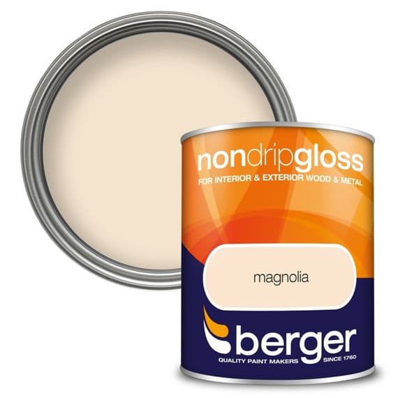 Berger Magnolia Non Drip Gloss for Interior & Exterior Wood & Metal 750ml