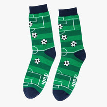 Load image into Gallery viewer, Football Pitch Bamboo Socks in Green: UK 7-11 | EU 40.5-46 | US 8-12

