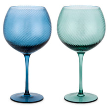 Load image into Gallery viewer, Twist Gin Glasses - Set of 2 Blue/Green

