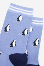Load image into Gallery viewer, Women's Bamboo Socks - Light Blue/Navy Blue, Penguin: UK 3-7 | EU 36-40 | US 5-9
