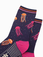 Load image into Gallery viewer, Women's Bamboo Socks - Navy, Jellyfish: UK 3-7 | EU 36-40 | US 5-9

