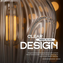 Load image into Gallery viewer, Ribbed Glass Pendant Shade E27 Easy Fit Lampshade ~6860: Style 1
