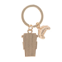 Load image into Gallery viewer, Coffee and a Friend Croissant Keyring
