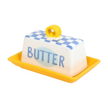 Load image into Gallery viewer, Blue Check Butter Dish | Kitchen Gifts |
