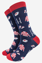 Load image into Gallery viewer, Men's Bamboo Socks - Navy Blue, Rugby: UK 7-11 | EU 40.5-46 | US 8-12
