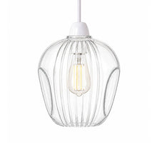 Load image into Gallery viewer, Ribbed Glass Pendant Shade E27 Easy Fit Lampshade ~6860: Style 1
