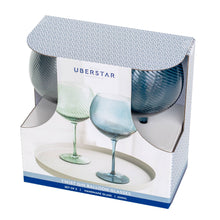 Load image into Gallery viewer, Twist Gin Glasses - Set of 2 Blue/Green
