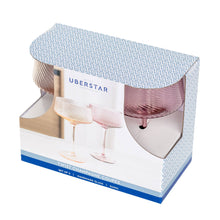 Load image into Gallery viewer, Twist Champagne Coupe Glasses - Set of 2 Pink/Peach
