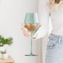 Load image into Gallery viewer, Twist Coloured Wine Glasses - Set of 2 Blue/Green
