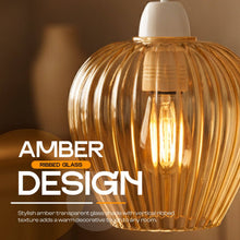 Load image into Gallery viewer, Ribbed Glass Pendant Shade E27 Easy Fit Lampshade ~6860: Style 1
