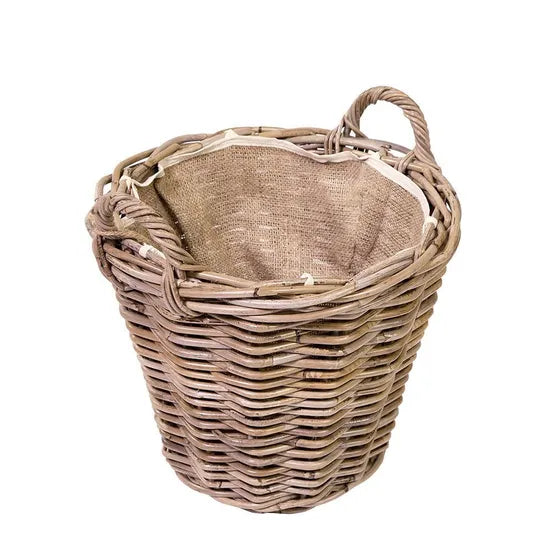 Stow Green RATTAN LINED LOG BASKET