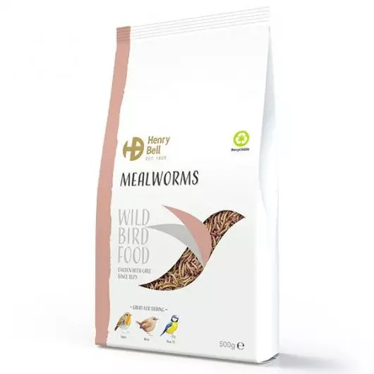 Henry Bell Mealworms Wild Bird Food 500g Bag