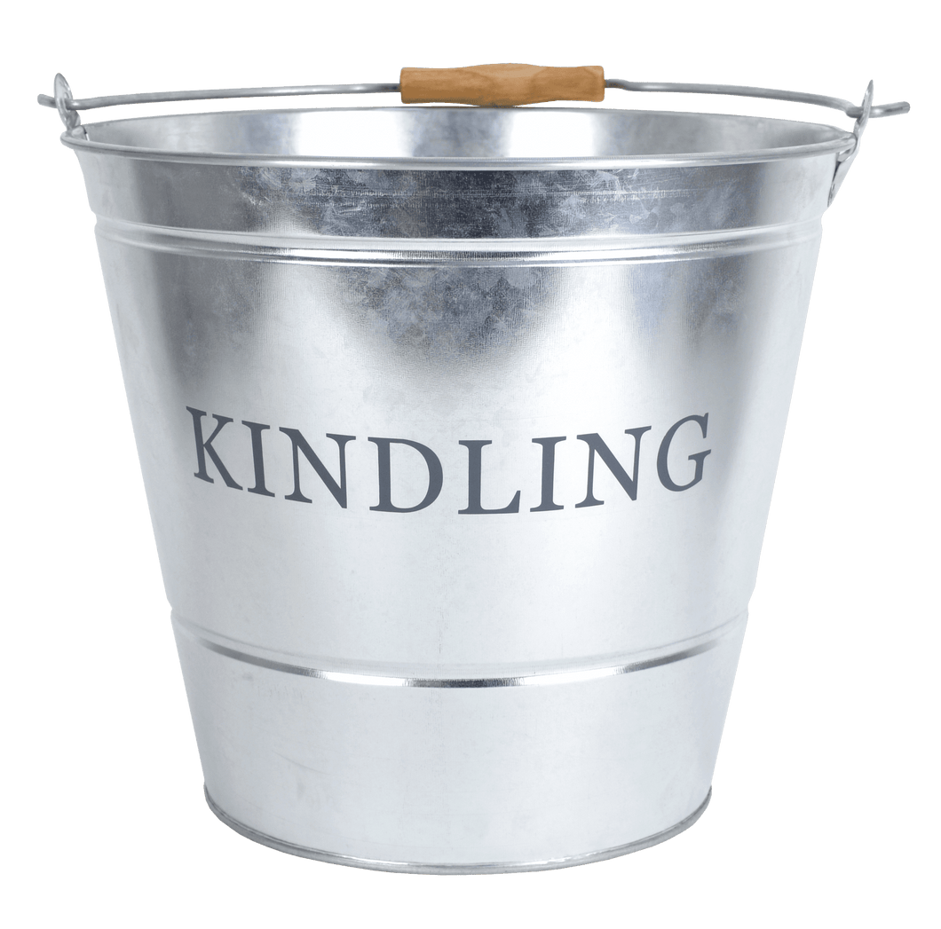 Manor Fireside Metal Kindling Bucket - Galvanised 32cm